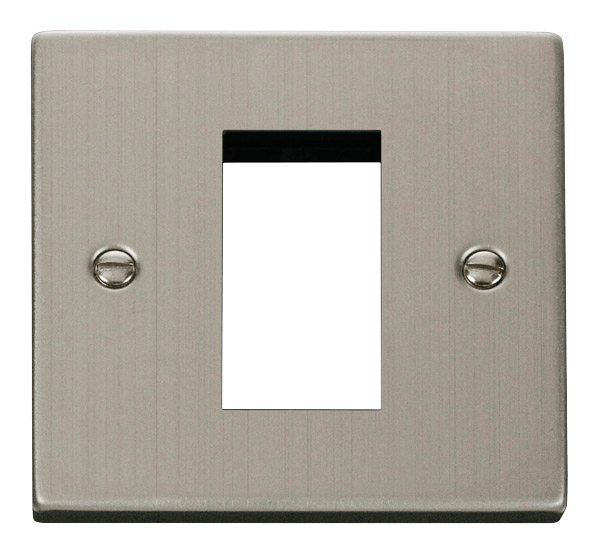 Click Deco 1 Gang 1 Aperture New Media Front Plate Stainless Steel