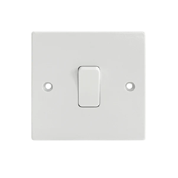 Thrion Square Edge 10A 1 Gang 2 Way Switch White