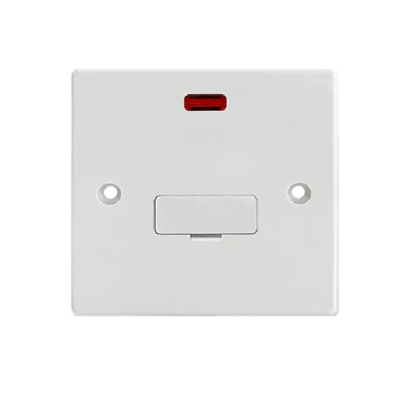 Thrion Square Edge 13A Unswitched Fused Connection Unit with Neon White