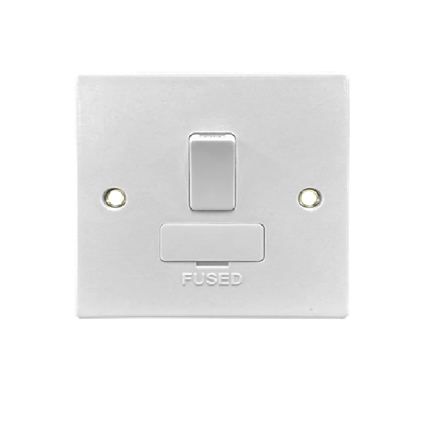 Thrion Square Edge 13A Switched Fused Connection Unit White