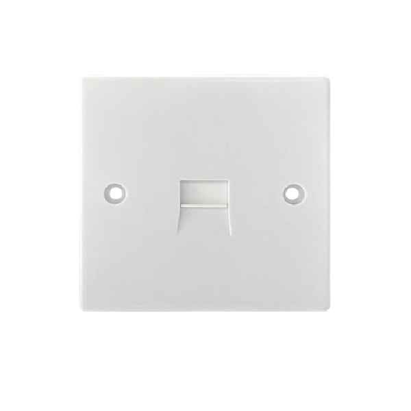 Thrion Square Edge 1 Gang Secondary Telephone Socket White