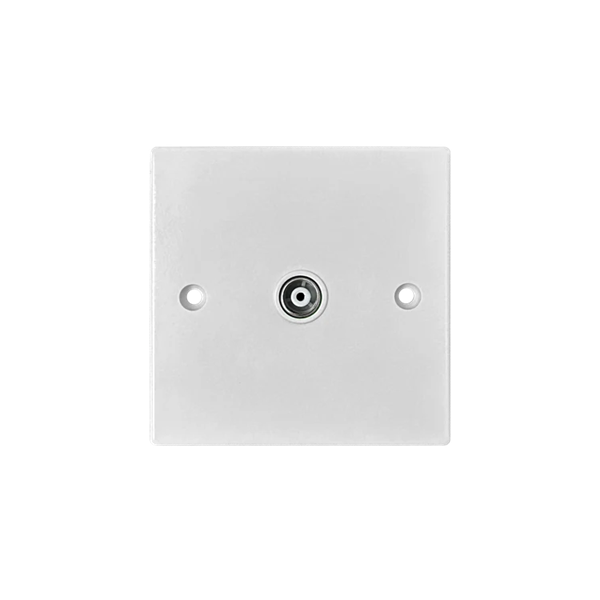 Thrion Square Edge 1 Gang Coaxial Socket White