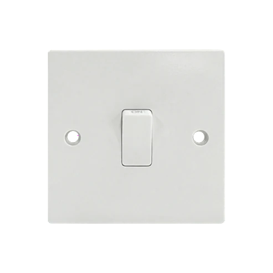 Thrion Square Edge 20A 1 Gang DP Switch White