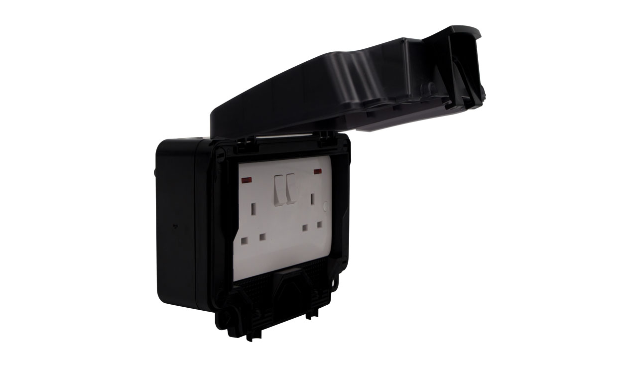 Deta Vimark WeatherPro 13A 2 Gang DP IP66 Switched Socket with Neon