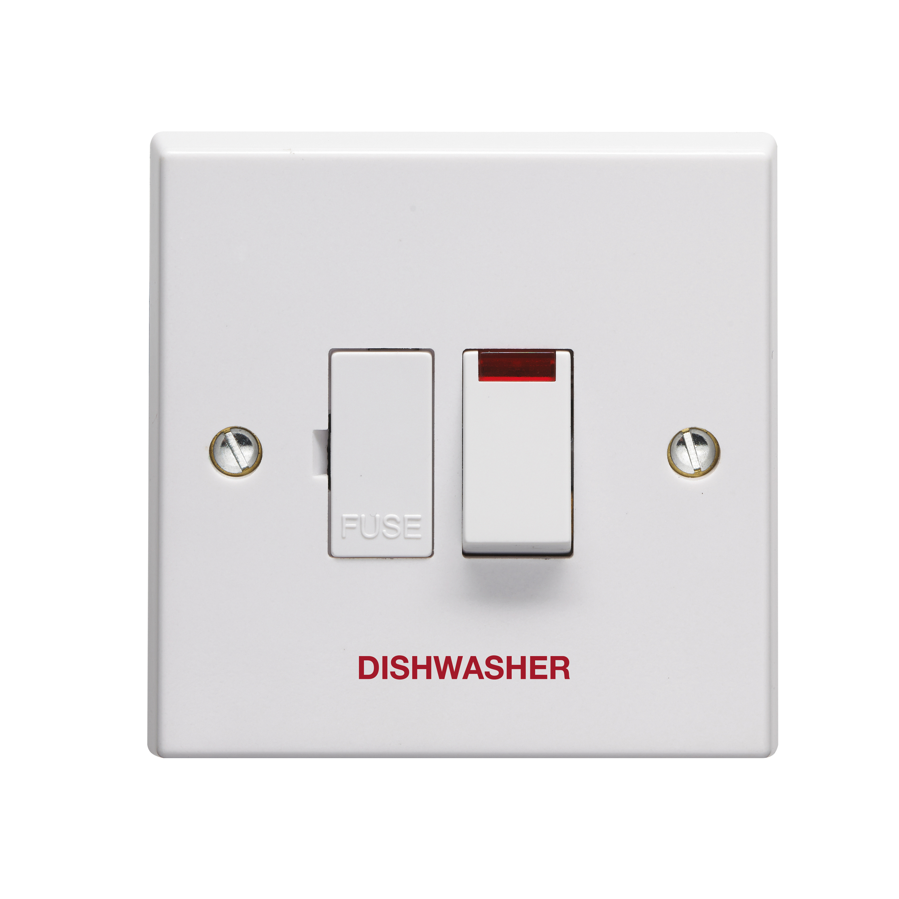 Volex 1000 Series 13A DP Switched Fused Connection Unit with Neon Marked Dish Washer White