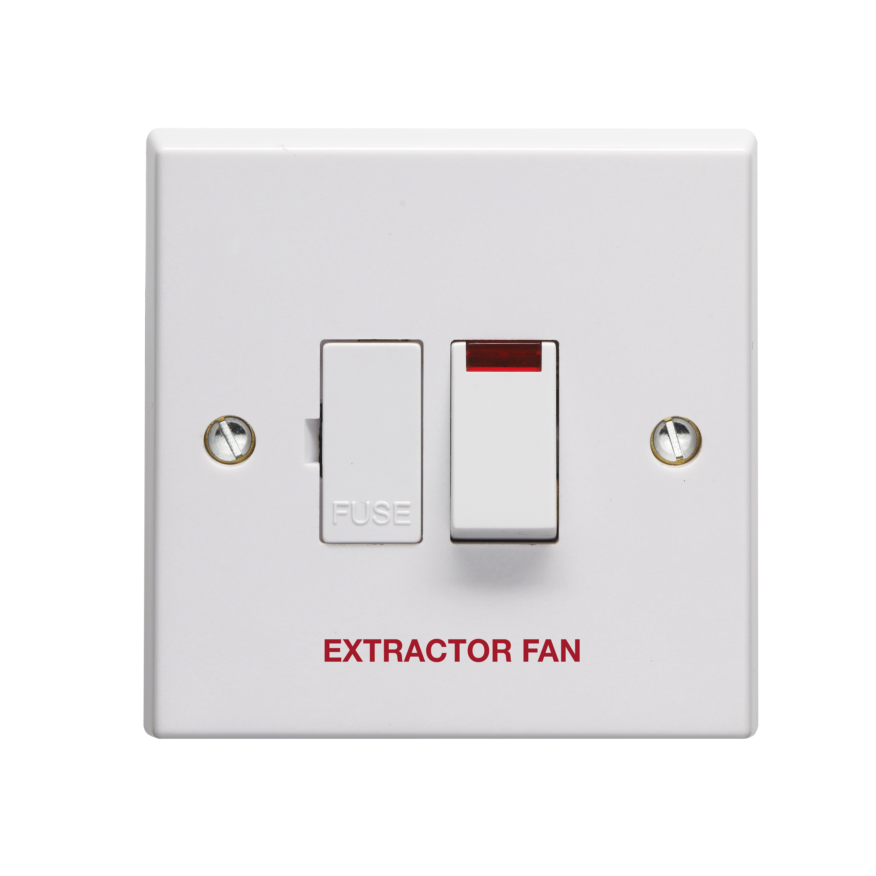 Volex 1000 Series 13A DP Switched Fused Connection Unit with Neon Marked Extractor Fan White