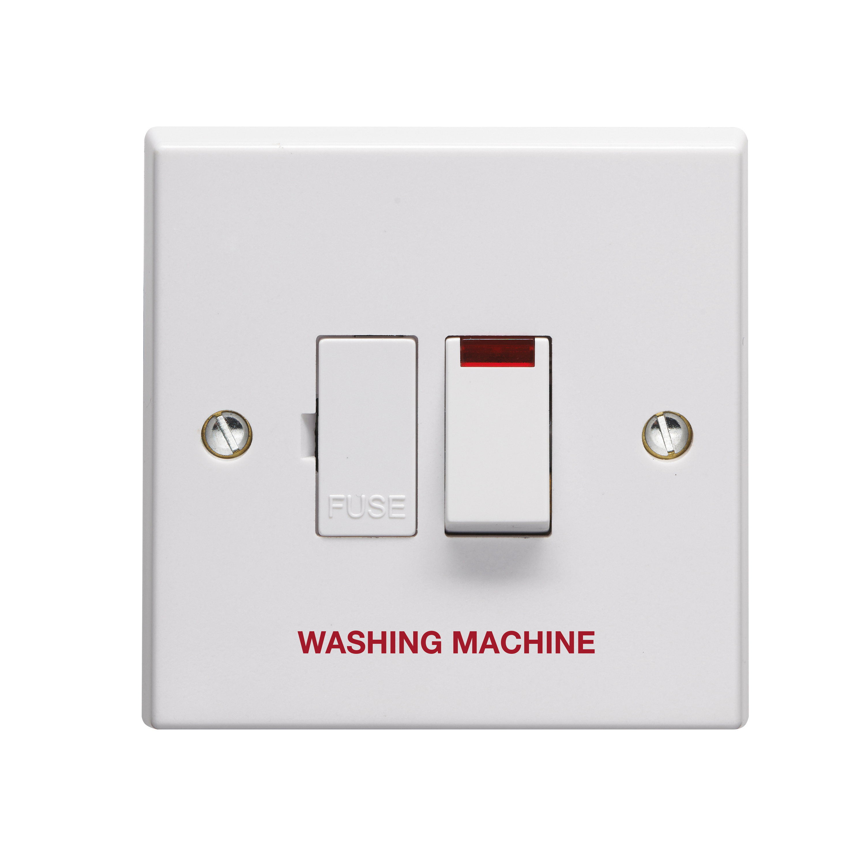 Volex 1000 Series 13A DP Switched Fused Connection Unit With Neon Marked Washing Machine White