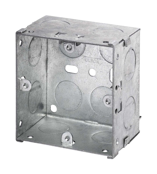 Click Essentials 1 Gang 47mm Deep Galvanised Steel Knockout Box
