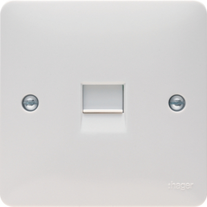Hager Sollysta 1 Gang Master Telephone Socket White