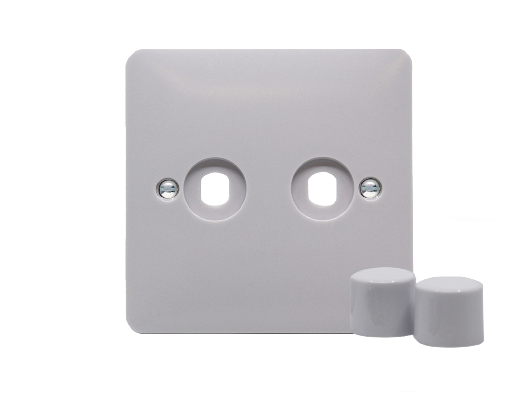 Hager 2 Gang Rotary Dimmer Switch Plate Kit 