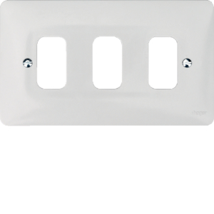 Hager Sollysta 3 Gang Grid Plate White