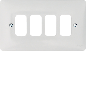 Hager Sollysta 4 Gang Grid Plate White