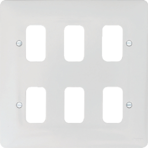 Hager Sollysta 6 Gang Grid Plate White