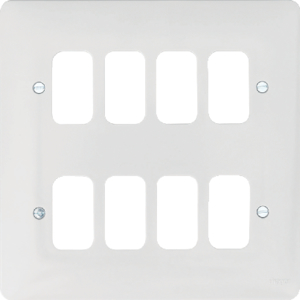 Hager Sollysta 8 Gang Grid Plate White