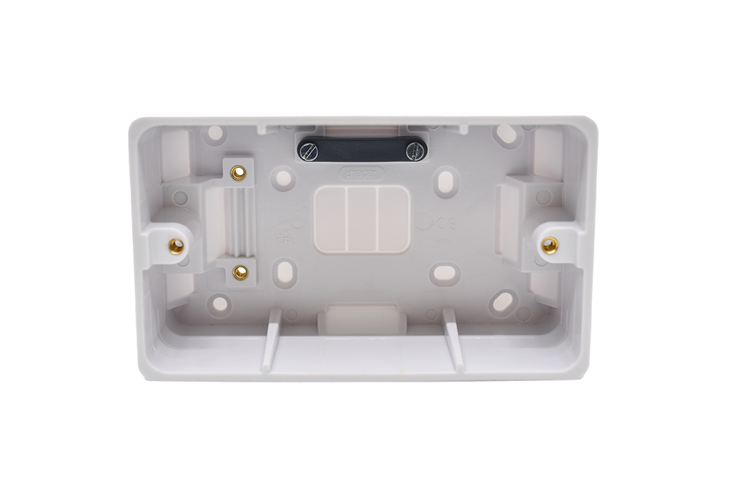 Hager Sollysta 2 Gang 46mm Deep Pattress Box With Cable Clamps