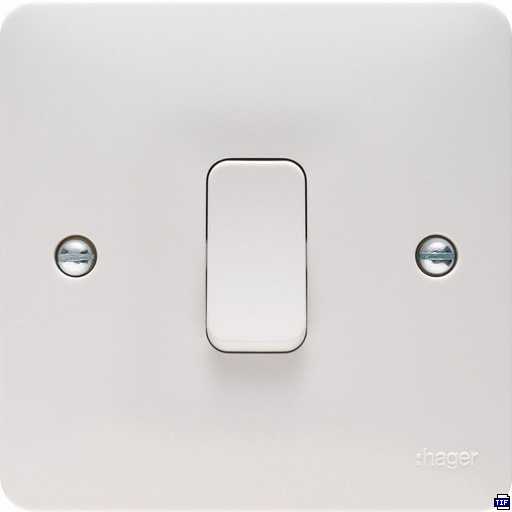Hager Sollysta Retractive 1 Gang 2 Way Switch White