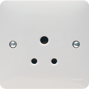 Hager Sollysta 1 Gang 5A Round Pin Unswitched Socket White