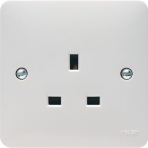 Hager Sollysta 1 Gang 13A Unswitched Socket White