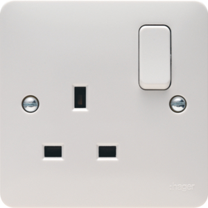 Hager Sollysta 1 Gang 13A Single Switched Socket White