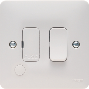 Hager Sollysta 13A Switched Fused Spur Unit FCU With Flex Outlet White