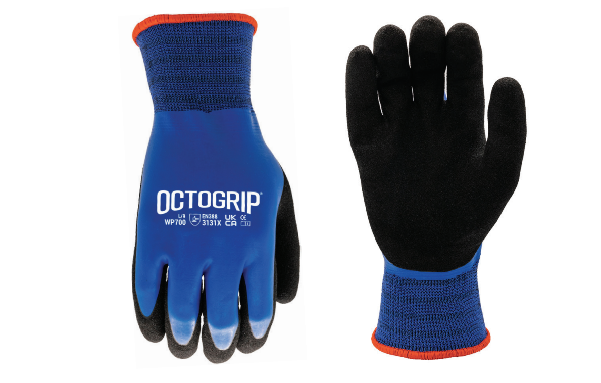 Octogrip Waterproof  Weatherproof Gloves Black/Blue (M)