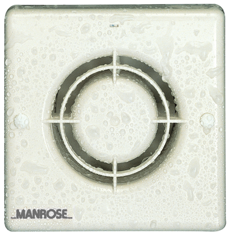 Manrose 100mm Humidity Pullcord Low Voltage Wall Extractor Fan
