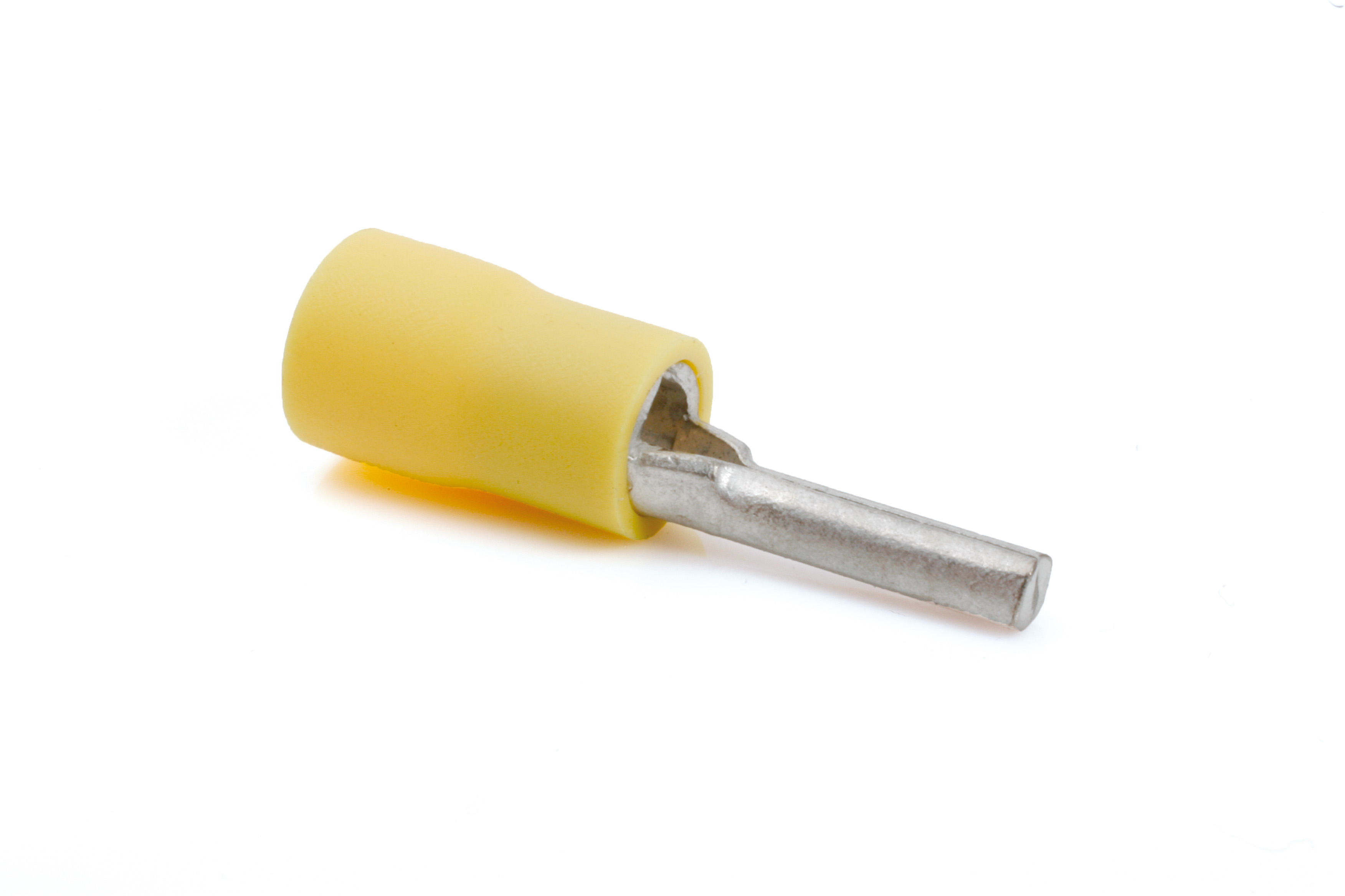 Term Tech 14mm Pre-Insulated Pin Terminal Yellow (Pack of 100)